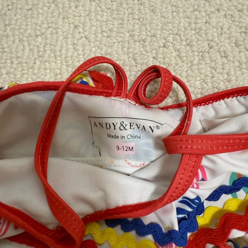Baby Andy & Evan Two-Piece Ruffle Tropical Print Bikini